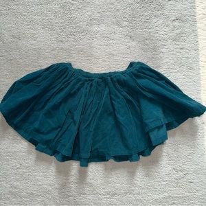 Bonton girls skirt green velvet Size 8-10